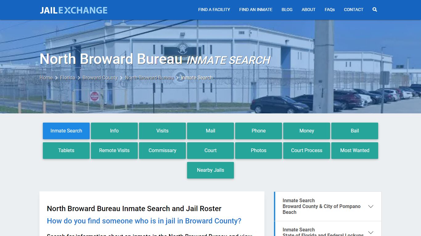 Inmate Search: Roster & Mugshots - North Broward Bureau, FL - Jail Exchange